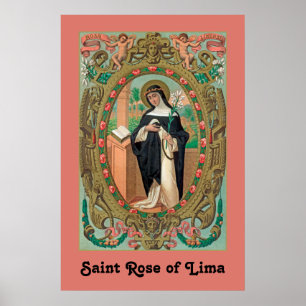 Gelijst portret van St. Rosa van Lima (K 48) Poster