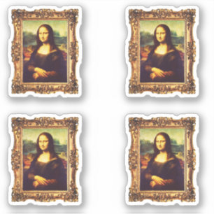 Gelijst Renaissance Kunst: Mona Lisa door Da Vinci Sticker