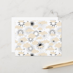 Gelimiteerde zwarte zonnen achter getextureerde kl briefkaart