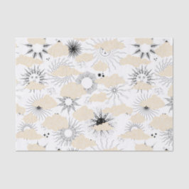 Gelimiteerde zwarte zonnen achter getextureerde kl tissuepapier