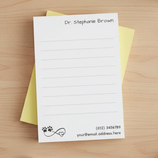 Gelinieerde grote 4"x6" notities voor dierenartsen post-it® notes