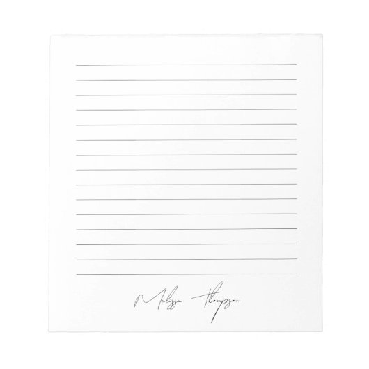 Gelinkte bedrijfsnaam Handtekening Script Kantoor Notitieblok (Voorkant)