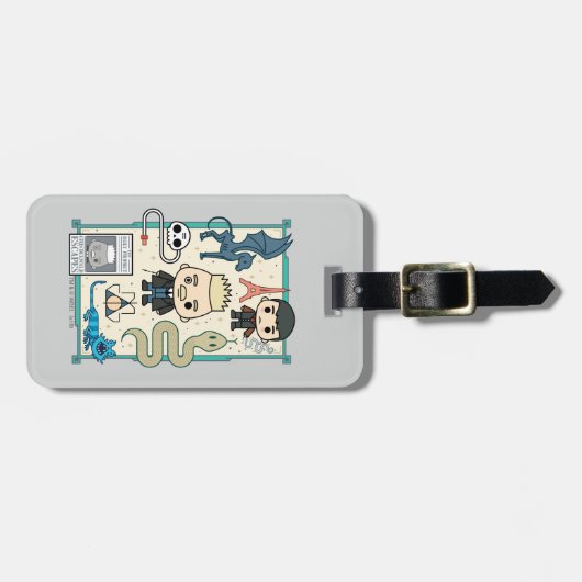 GELLERT GRINDELWALD™ en Barebone-Cartoon Bagagelabel (Voorkant horizontaal)