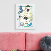 GELLERT GRINDELWALD™ en Barebone-Cartoon Canvas Afdruk (Insitu (Woonkamer))