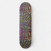Gelli Print Stencil Abstract Art Skateboard (Voorkant)