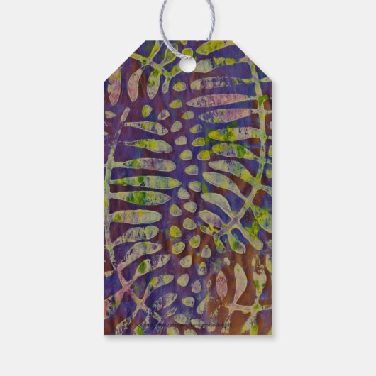 Gelli Print Stencil Abstracte Kunst Cadeaulabel (Achterkant)