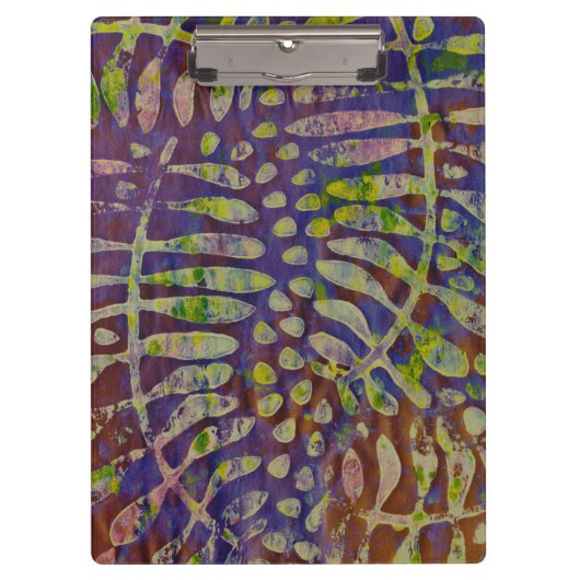 Gelli Print Stencil Abstracte Kunst Klembord (Voorkant)