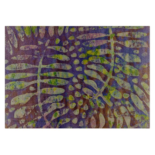 Gelli Print Stencil Abstracte Kunst Snijplank (Voorkant)