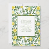 Gellow Rose Greenery Fotoaankondiging Afstuderen Kaart (Achterkant)