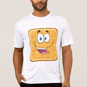 Gelofelijke Wafel Kawaii Glimlachend Ontbijt Eten T-shirt