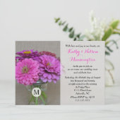 Gelofte Vernieuwing Zinnias in Masson Jar op Burla Kaart (Staand voorkant)