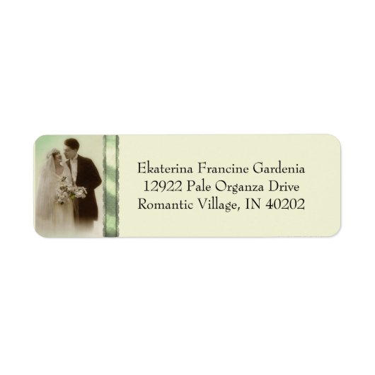  geloften - Bleke Organza in het groen Etiket (Voorkant)