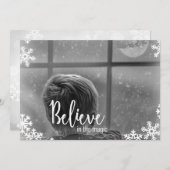 Geloof 1Photo Snowflake-kerstkaart Feestdagenkaart (Voorkant / Achterkant)