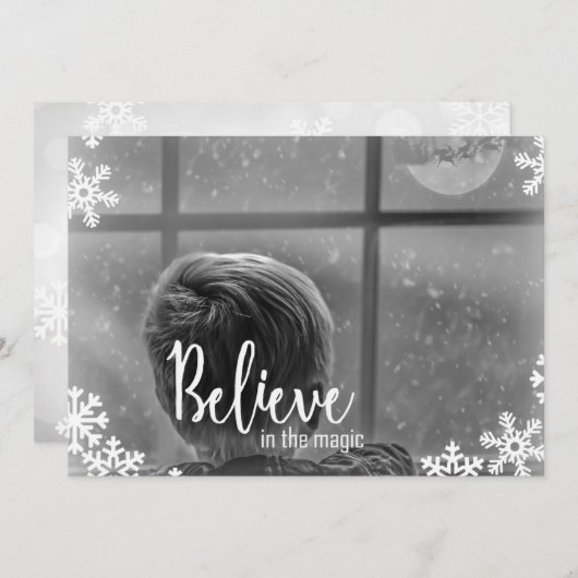 Geloof 1Photo Snowflake-kerstkaart Feestdagenkaart (Voorkant / Achterkant)