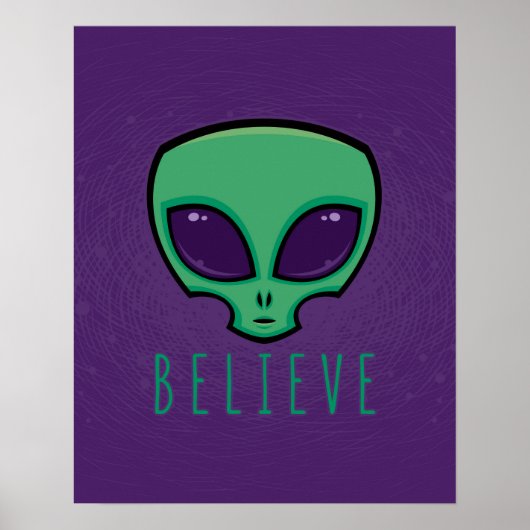 Geloof Alien Head Poster (Voorkant)