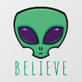 Geloof Alien Head Raamsticker (Vel)