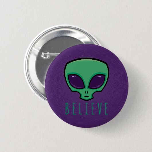 Geloof Alien Head Ronde Button 5,7 Cm (Voorkant /achterkant)