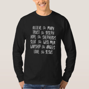 Geloof als Maria Vertrouw als Jozef Hoop als Herde T-shirt