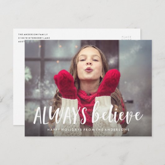 Geloof altijd in het Briefkaart van vakantiefoto's (Voorkant / Achterkant)