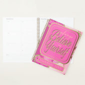 Geloof altijd in jezelf roze en goud planner (Display)