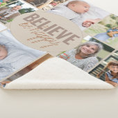 Geloof be Happy Quote 10 Foto neutraal beige Sherpa Deken (3/4)