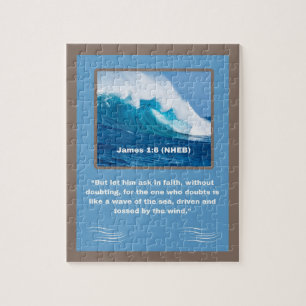 Geloof Bericht - Bijbelvers - Jakobus 1:6 - 8 x 10 Legpuzzel
