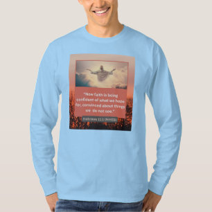 Geloof Bericht - Hebreeën 11-1 - Lange mouw Lt Bla T-shirt