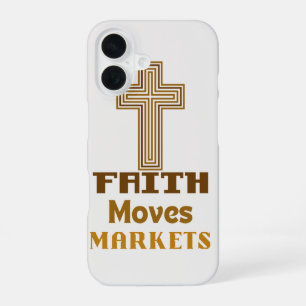 "Geloof beweegt markten" telefoonhoesje iPhone 16 Hoesje