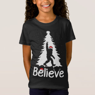 Geloof Bigfoot Kerstmis Yetti Grappige Kerstboom S T-shirt