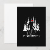 Geloof Bigfoot Light Santa Squatch kerstboom Kaart (Voorkant / Achterkant)