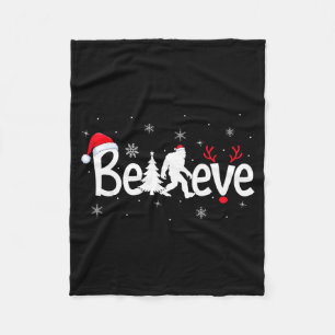 Geloof Bigfoot Sasquatch Rendier Kerstman Hoed Vro Fleece Deken