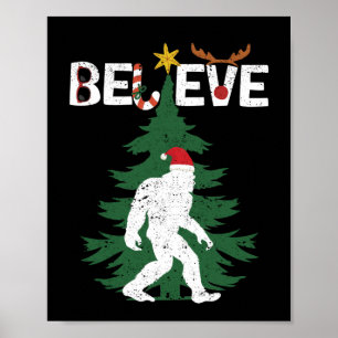 Geloof Bigfoot Sasquatch Yeti KerstPet Poster