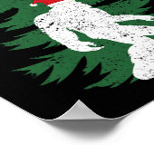 Geloof Bigfoot Sasquatch Yeti Santa Hat Kerstmis Poster (Hoek)