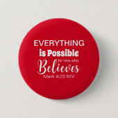Geloof Bijbelvers Christelijk Geloof Rood Ronde Button 5,7 Cm (Voorkant)