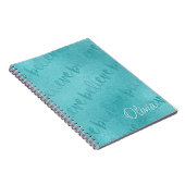 Geloof Blauwgroen script Custom Notitieboek (Rechterzijde)
