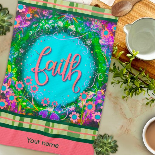 Geloof Bloemen Jouw naam Plaid Stijlvol Theedoek