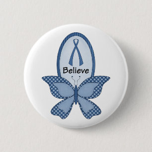 Geloof- Blue Awareness Ronde Button 5,7 Cm
