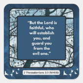 Geloof Boodschap - Bijbelvers - 2 Thessalonicenzen Vierkante Sticker (Voorkant)