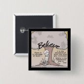 Geloof boom vierkante button 5,1 cm (Voorkant /achterkant)