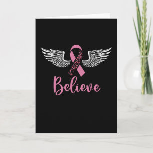 Geloof Borstkanker Steun Roze Ribbon Gift Kaart