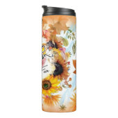 Geloof boven angst bloemencascade thermosbeker (Geroteerd rechts)