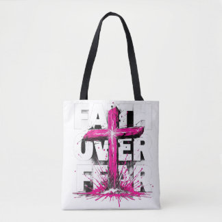 Geloof boven angst Canvas tas | Christelijk kruiso