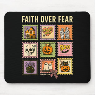 Geloof Boven Angst Christelijke Halloween Stempel Muismat