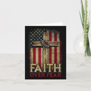 Geloof Boven Angst Christenen Kruis Usa Amerikaans Kaart