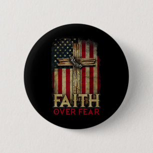 Geloof Boven Angst Christenen Kruisen Vlag Van De  Ronde Button 5,7 Cm