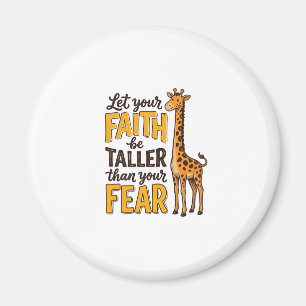 Geloof Boven Angst Giraffe Vintage Christelijk T-s Magneet
