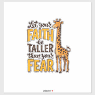 Geloof Boven Angst Giraffe Vintage Christelijk T-s Sticker