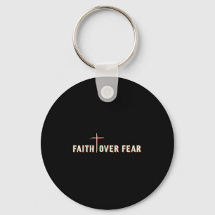 Geloof boven angst Jezus Kruis Christelijke Grafie Sleutelhanger