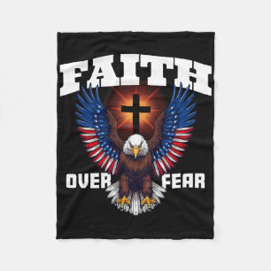 Geloof Boven Angst Patriottische Adelaar 4 Juli Fleece Deken