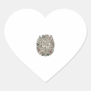 Geloof boven angst Vintage bloem vlinder Hart Sticker